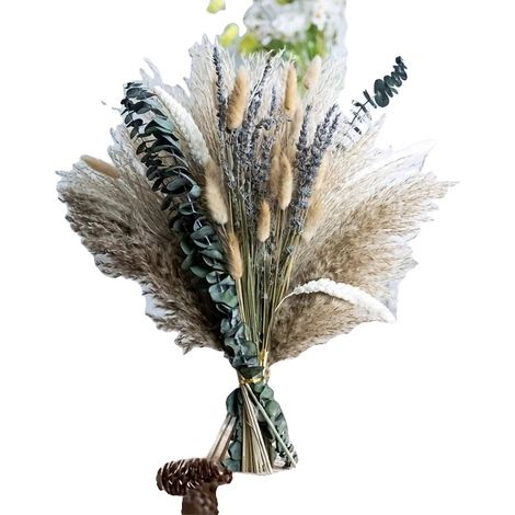 Ramo de flores secas, diseño bohemio, decoración de bajo mantenimiento, estilo 2 (1/2)