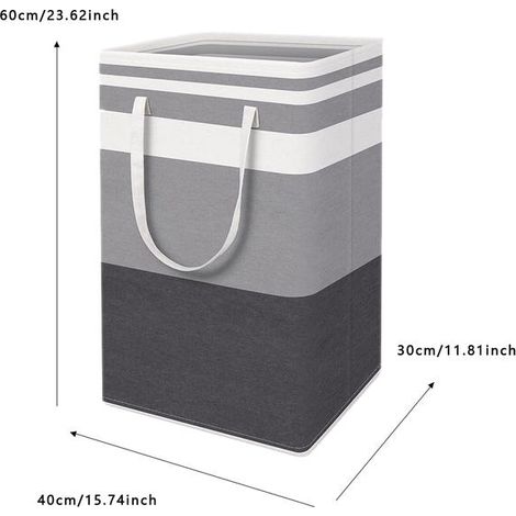 Panier à linge pliable grande capacité de 75 L, an Oxford, avec poignées. Pour salle de bains et organisation du linge (1/4)