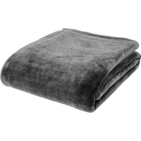 Cubierta Raschel - 200 x 230 cm - Negro - Para Cama Doble o Sofá (1/5)