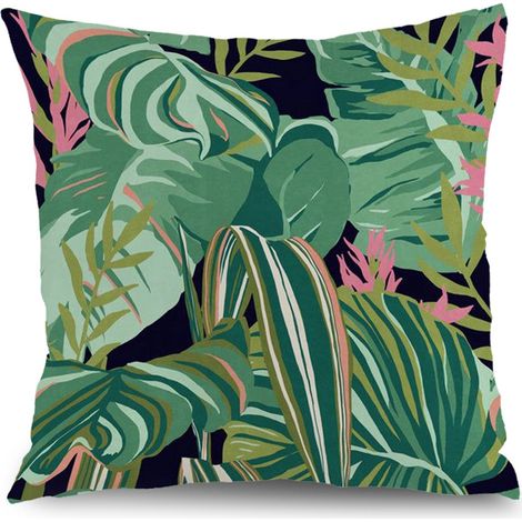 Housse de coussin fleurs papillon, décoration canapé salon,50×50cm (1/5)