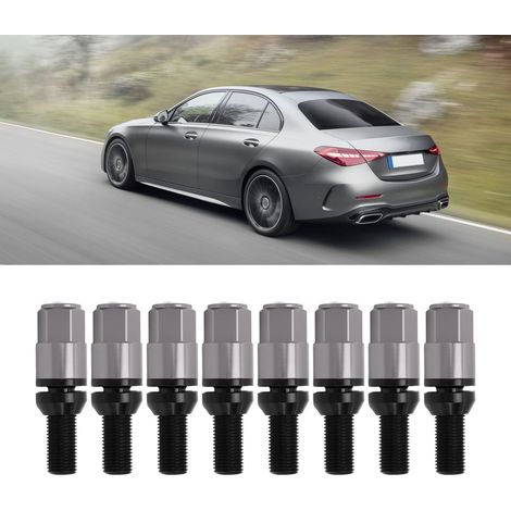 M141,5 Kegelradschraube aus Stahl-Aluminium-Legierung, Kegelbundradschraube, Radmutter mit Kappe, 33 mm Kegelöffnung, 28 mm Schraube kompatibel mit BMW Titanium (1/5)