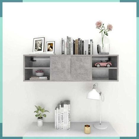 806260 étagère murale Gris béton 102x30x29 cm Bois d’ingénierie (1/5)