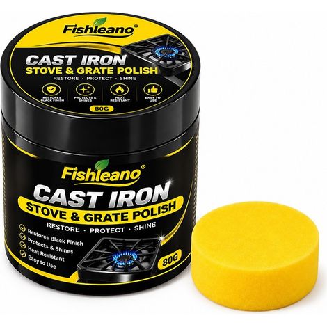 Fishleano Paste zur Aufarbeitung und Politur von Gusseisenöfen – Vielseitige Anwendung zur Rostentfernung, Ablagerungsentfernung, Verschleißfestigkeit, Aufarbeitung und Instandhaltung von Gusseisentei (1/5)