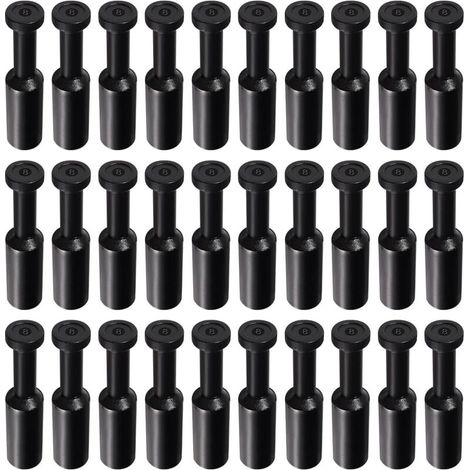 30 Pièces 8mm OD Obturation Pneumatique, Bouchons Raccords à Pousser, Lot de Bouchons d'obturation de Style Bouchon Pneumatique, pour Raccords de Raccordement de Tube de 8mm, Noir (1/4)