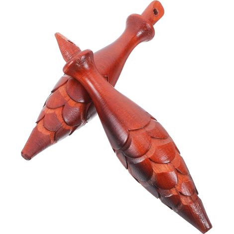 Poids en Bois Marron pour Horloge à Coucou Vintage, Compatible Mécanique, Design Élégant, Pack de 2 Pièces pour Décoration Murale Maison (1/5)