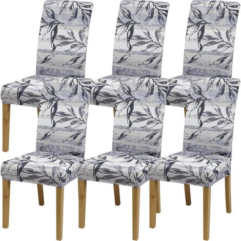 Stuhlbezüge 4/6 Stück, weich, dehnbar, waschbar, für Esszimmer, Küche, Büro (1/5)