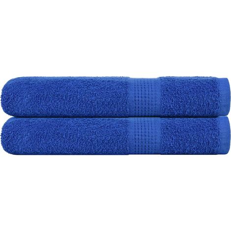 Toallas 2 uds 100% algodón azul 100x200 cm 600 gsm vidaXL
