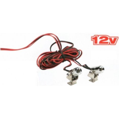 2 LEDS compatible avec Balais d essuie-glace - 12V - Bleu
