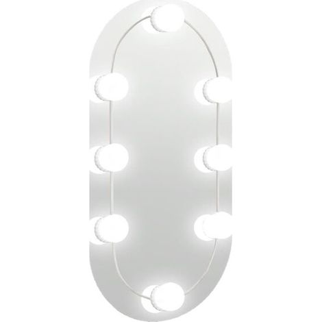 Miroir ovale en verre avec éclairage LED, 40 x 20 cm (1/5)