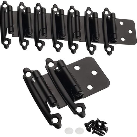 30 Pièces Charnières d'armoire de 1,27 cm à fermeture Automatique avec Vis,Charnières Automatique,Charnière Métal,pour Portes d'armoire de Cuisine et de Salle de Bain Noir