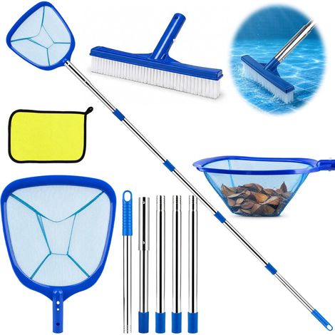 Kit de nettoyage de piscine 3 en 1, épuisette avec brosse, barre (1/5)