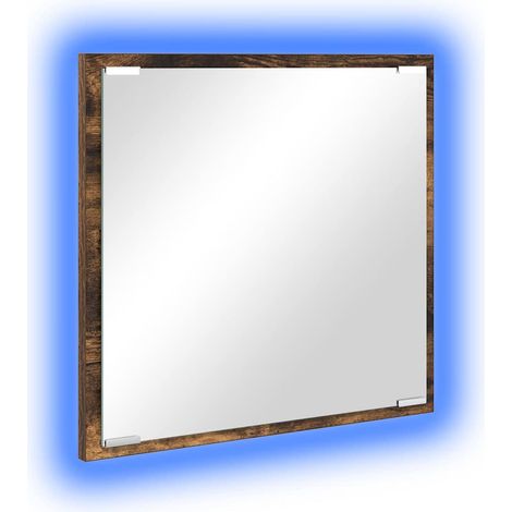Maison Exclusive - Specchio da bagno LED con specchio Rovere fumé 40 x 37 x 8.5 cm