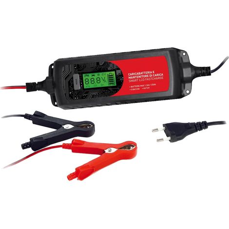 Caricabatteria Lcd 3 Funzioni Per Batterie Di Piombo 6-12v