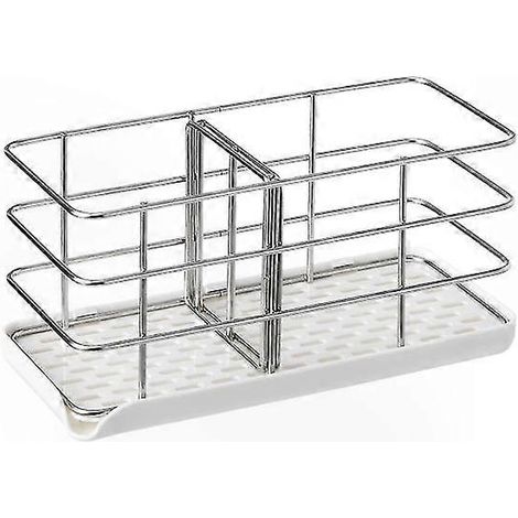 Porte-ustensiles de cuisine, égouttoir multifonctionnel pour vaisselle et organisateur d’évier (20x8,5x10 cm) (1/3)