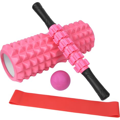 Lot de 5 barres de massage en mousse creuse 33 cm, forme à pointes pour Pilates, rouleau de yoga et balle fascia (1/5)