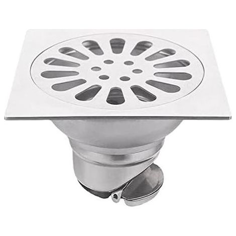 1PC Carré Acier Inoxydable Drain De Plancher avec Passoire Filtre,De Sol en Acier Inoxydable éPais Drain,Grille Douche,Siphon De Sol en Acier Inoxydable Anti-Odeur Carré,Drain De Douche (1/5)