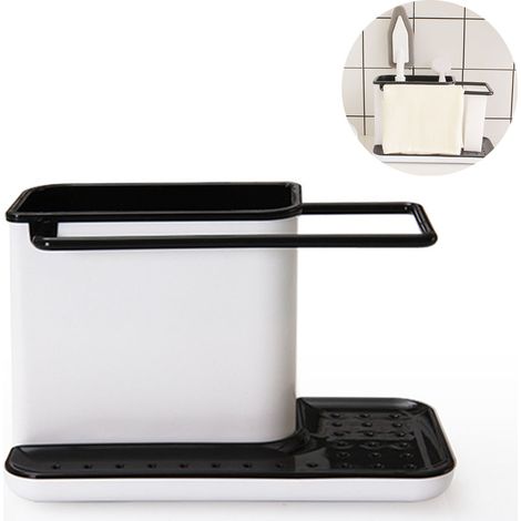 Rangement des ustensiles de cuisine Porte-éponge pour évier Organisateur pour ranger l'évier Organisateur Porte-ustensiles de cuisine pour évier