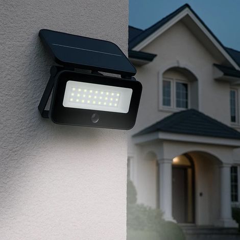 TrAdE Shop Traesio - Lampada Applique Proiettore Led Muro Con Pannello Solare Sensore Pir Esterno Ip65 Tk13-50f - (1/5)