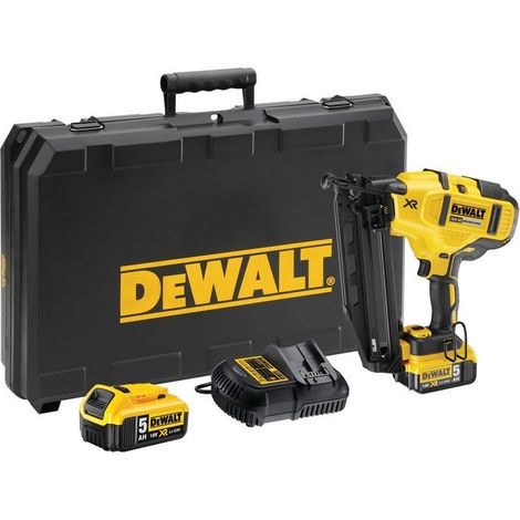 Dewalt – Cloueur de finition 16Ga DCN660P2 – 18V 5Ah Li-Ion Brushless – 2 batteries pour clous 32-63mm – Moteur performant pour bois dur