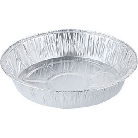 Assiettes en aluminium rondes jetables 50 pièces 20 cm profond, récipients à parois droites recyclables pour cuisson