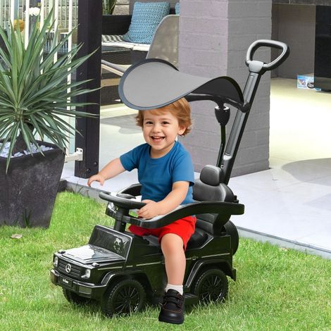 Rutschauto mit Schiebstange Mercedes-Benz G350 Rutschfahrzeug mit Lenkrad 3-in-1 Schiebeauto für 18-36 Monate Kinder Schwarz (1/5)