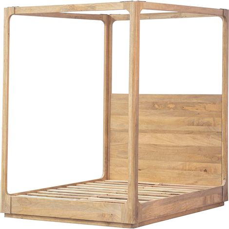 Lit balinais Felo en bois de manguier 188 x 207 x 229 cm