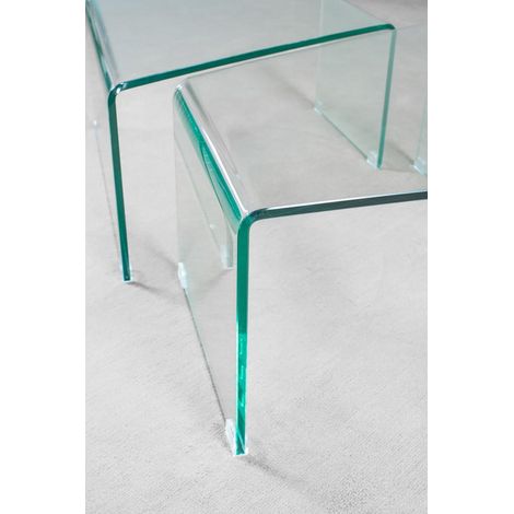 Tavolino in Vetro Modulabile Itamoby Mercury Trasparente