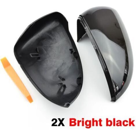 2pcs pour Vw Golf 7 Mk7 7.5 Gtd Gti Touran L E-golf Couvertures de rétroviseur latéral Noir brillant Couverture de rétroviseur 12-20, ABS Cache rétroviseur Noir brillant (1/5)