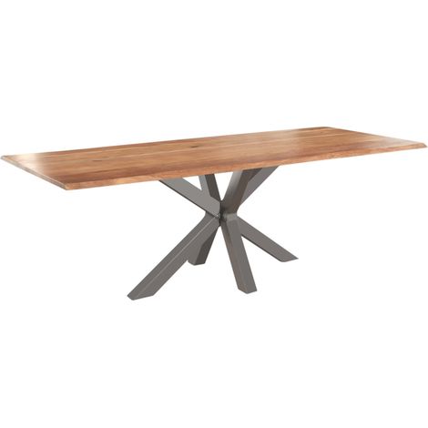 Esstisch Baumkante massiv Akazie natur 280 x 100 silber SPYRO (1/5)