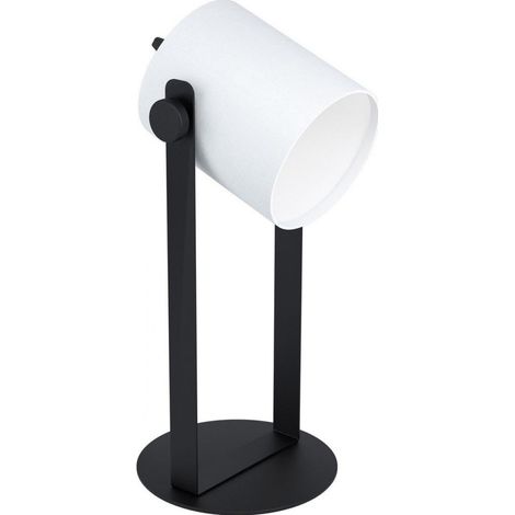 Eglo Iluminación Lámpara de mesa Hornwood blanca y negra