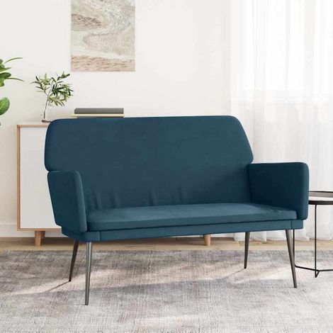 Sitzbank Blau 108x79x79 cm Samt