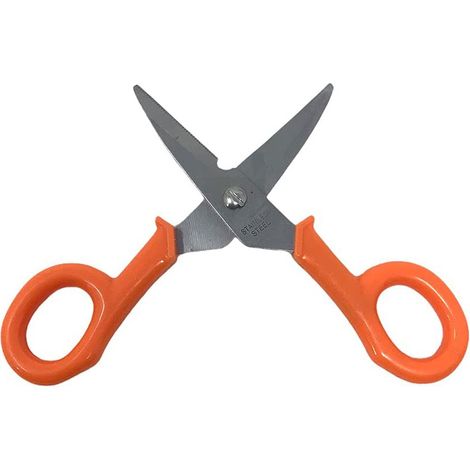 Forbici per elettricista tagliacavi taglio dritto con lama seghettata spellafili forbice con manico antiscivolo per tagliare spellare cavi 14 cm (1/3)