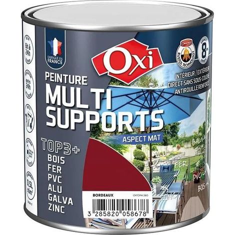 Oxi TOP3+ Pittura Multi-Supporti Opaca Bordeaux 0,5 L