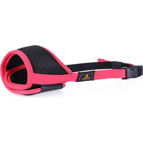Lot de 2 muselières en nylon pour chien, réglables, rouge, taille XL (1/5)