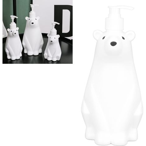 Niedliche Pumpflasche in Form eines Eisbären, großes Fassungsvermögen, Spender für Gesichtsreinigung, Duschgel und Handseife. (1/5)