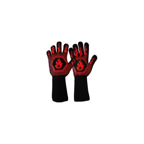 Gant four anti chaleur gant cheminee anti feu Résistant jusqu'a 800°C 1472°F Certification EN407 pour la protection contre les risques thermiques gants four anti chaleur barbecue (1/5)