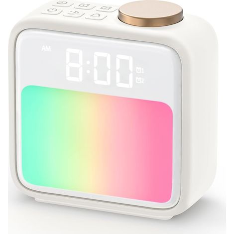 Sunrise Alarm Clock, Wake-up Light for Heavy Sleepers, 6 Natural Sounds & 10 Color Night Light, Dual Sunlight Alarm, Sleep Aid & Snooze, Bedside Alarm Clocks for Heavy Sleepers (1/5)