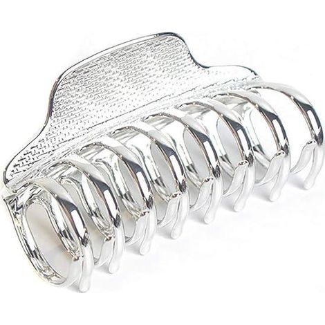 Épingle à cheveux rétro en alliage argenté brillant, grande pince griffe punk pour femme, accessoire de coiffure pour cheveux épais, lot de bain (1/5)