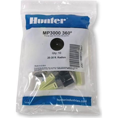 Hunter, Sprühdüse MP3000 – 360° – Grau – Präzise Bewässerung – Wassersparend – Flexibel einsetzbar