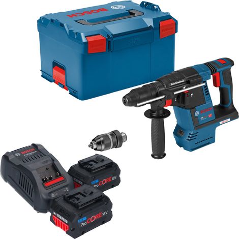 Bosch GBH 18V-26 F Professional Marteau perforateur sans fil 18 V 2,6 J SDS plus Brushless + 2x batterie ProCORE 5,5 Ah + chargeur + L-Boxx (1/5)