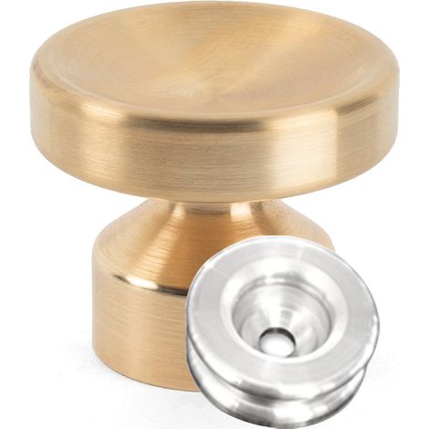Kit de Fixation : Rondelle multi-matériaux Alu + Grande Patère concave Laiton - L'Attachante (1/5)