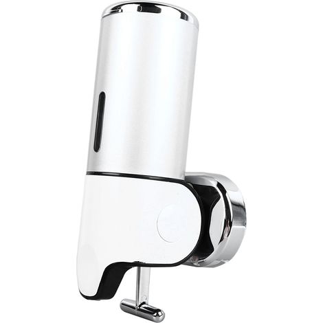 Dispenser manuale a parete per gel doccia e sapone liquido, ideale per bagni di hotel (modello semplice, colore argento)