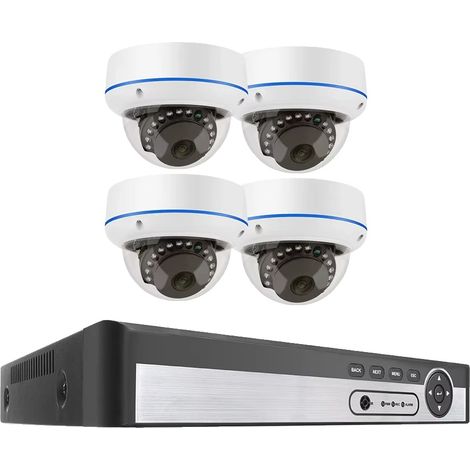 Cavo di rete Ethernet, compatibile PoE, qualità video 5MP, 8 canali con 4 telecamere da 5MP, nessun disco rigido integrato (1/2)