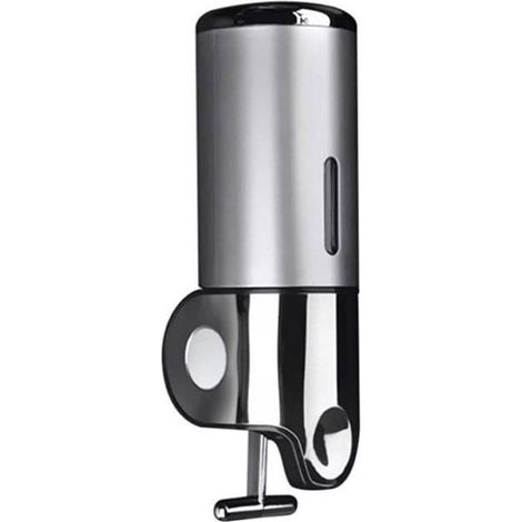 Wandseifenspender, silber, Fassungsvermögen 500 ml, aus Edelstahl und Kunststoff.