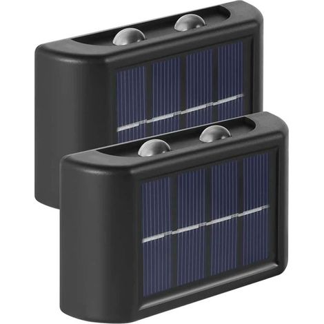 Pack 2 apliques LED recarga solar para exterior IP66 Luz Fría