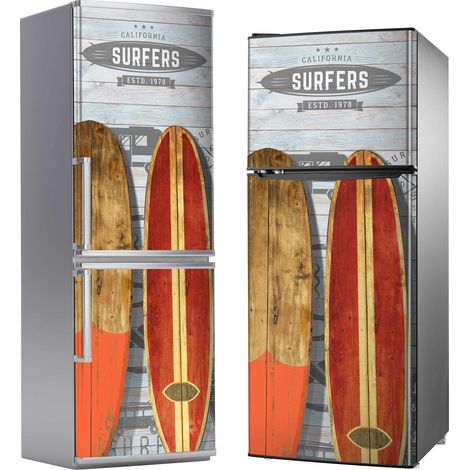 Aprint Decor Vinilo Adhesivo Decorativo para Nevera con Diseño Surfero, Varias Medidas, 185cm x 60cm (1/5)