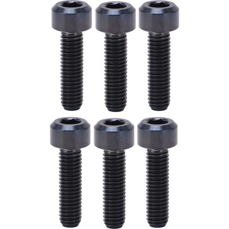 RISK Set mit 6 M5x18 mm Lenkkopfschrauben aus Titanlegierung, schwarz, für Mountainbikes (1/5)