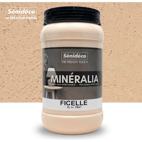 Peinture décorative effet sablé mat - MINERALIA 1L pour 10 m² coloris Ficelle (1/5)