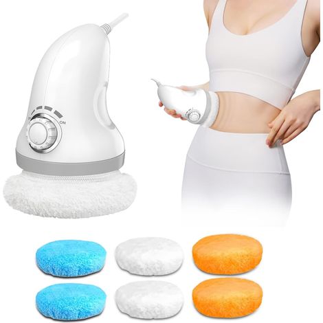 Masseur Anti Cellulite Électrique avec 6 coussinets lavables  Massage Cellulite, Masseur pour Ventre, Jambes, Bras et Dos, Pour Soulager la Fatigue, Poignée Ergonomique, Maison et Voyage (1/5)