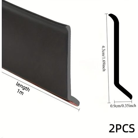 Lot de 2 joints d'étanchéité universels pour fenêtre 4,3 cm × 1 m, pare-pluie anti-infiltration et anti-pluie pour joints de fenêtres (1/5)